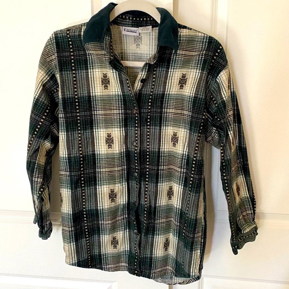 Southwestern Patterned Long-sleeved Button Down Shirt